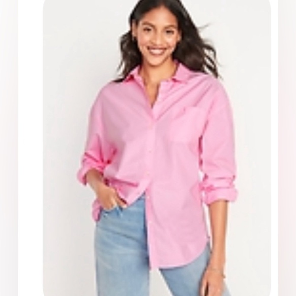 Old Navy boyfriend shirt in pink